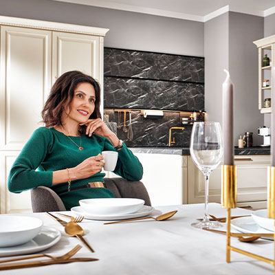 Quadratisches Stimmungs-Küchenbild